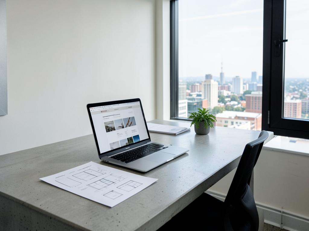 Modern web design studio workspace